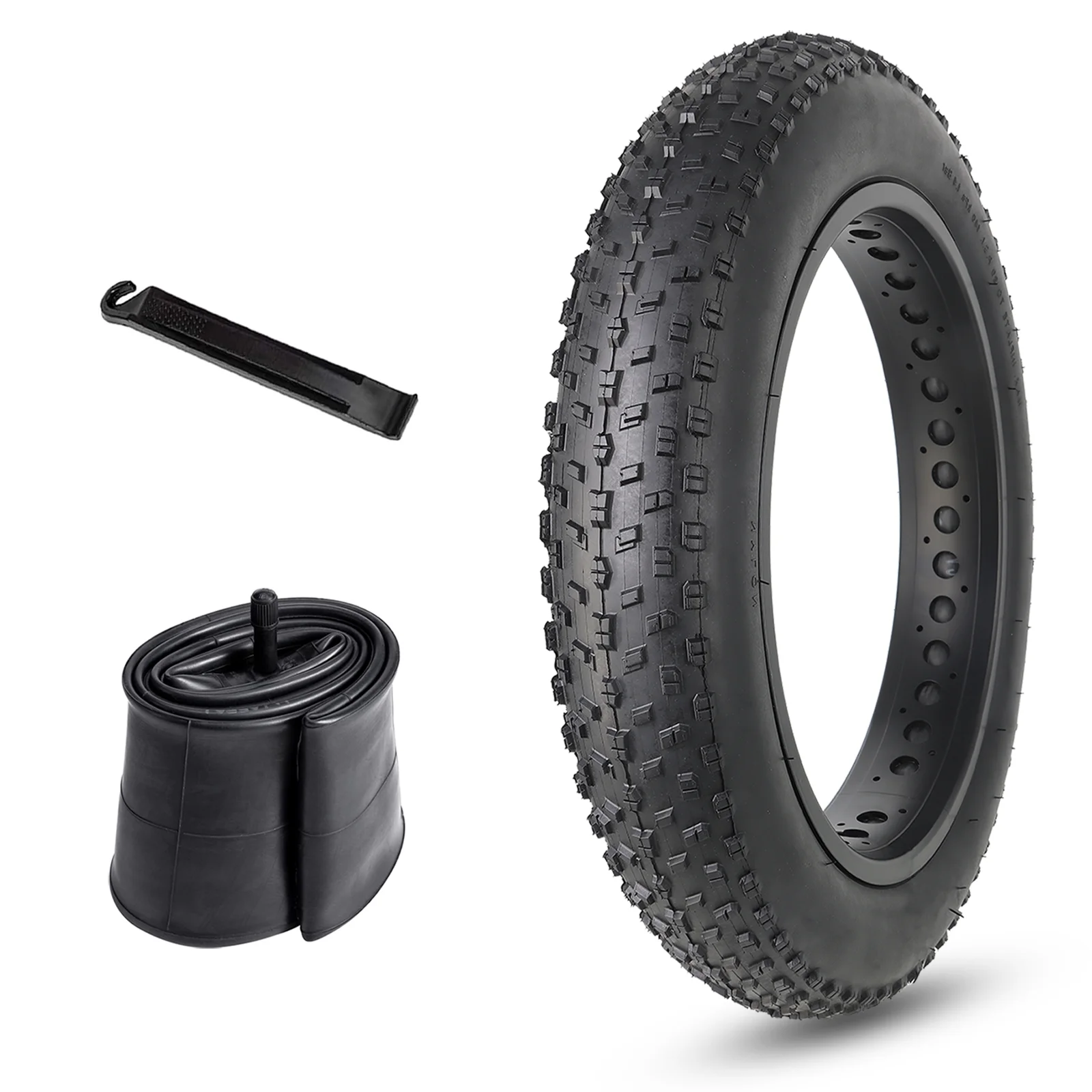 Hycline Fat Bike Tires Replacement Set: 20/26x4.0 Inch Puncture Resistant Folding Electric Bicycle Tires, All Terrain High-Density Bike Tires with Bike Tubes and Tire Levers