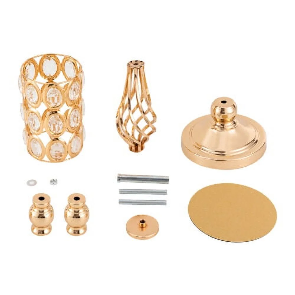 Set of 10 Wedding Centerpieces Gold Vases Wedding Flower Vases w/ Crystal Bead