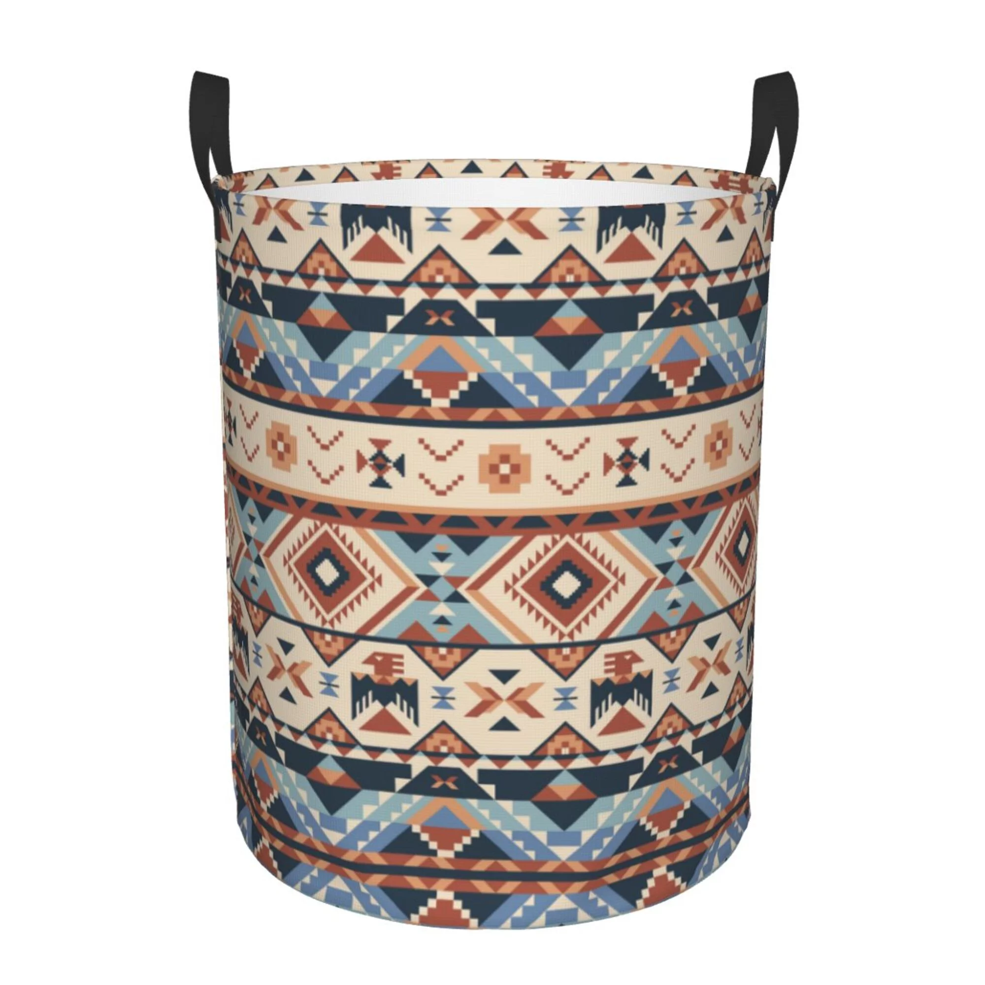 ZICANCN Laundry Basket Organizer, Vintage Aztec Boho Tribe Style Collapsible Hamper for Bathroom Bedroom Laundry Room, Small Size