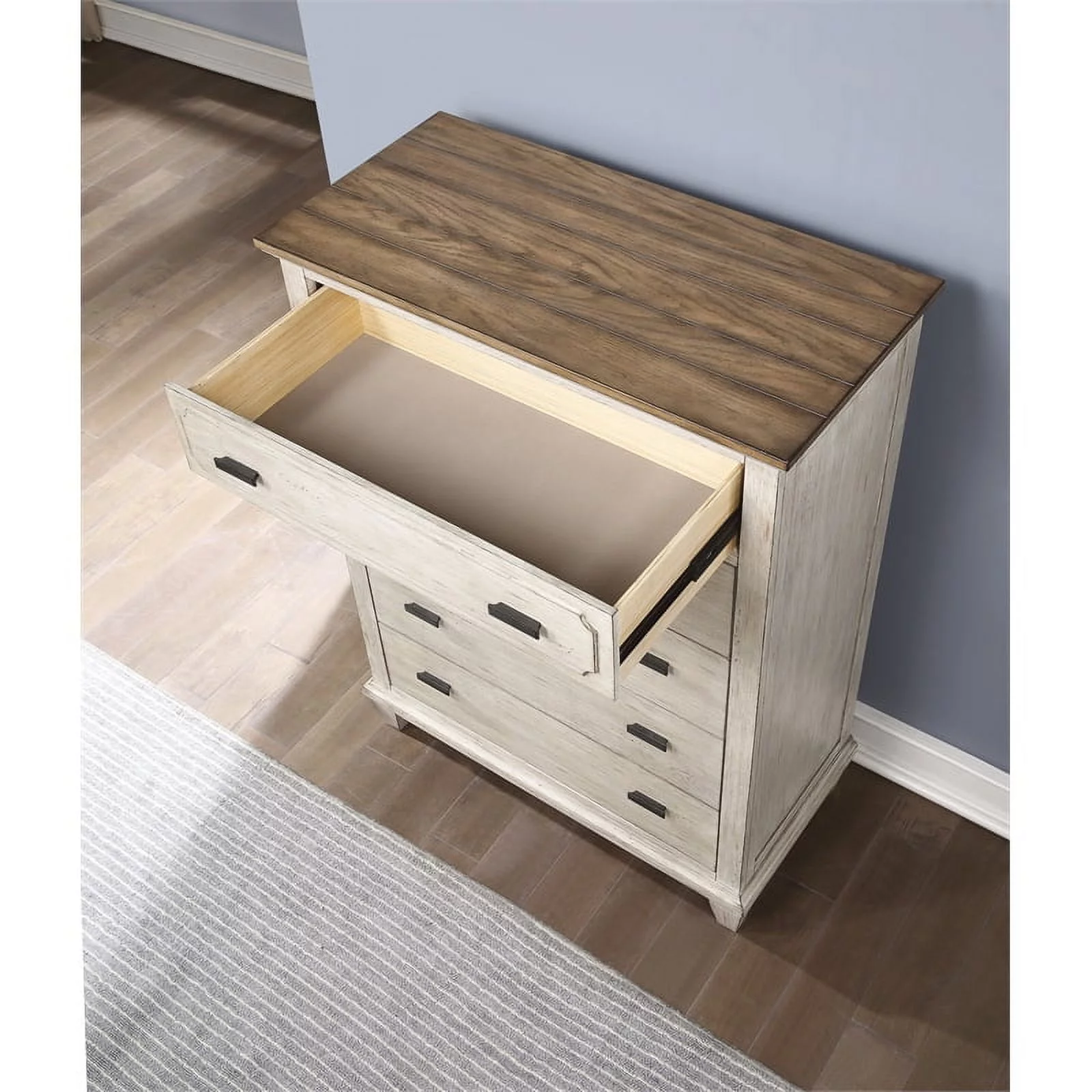 Home Square 3-Piece Set with Drawer Chest & 2 Nightstands with Three Drawers