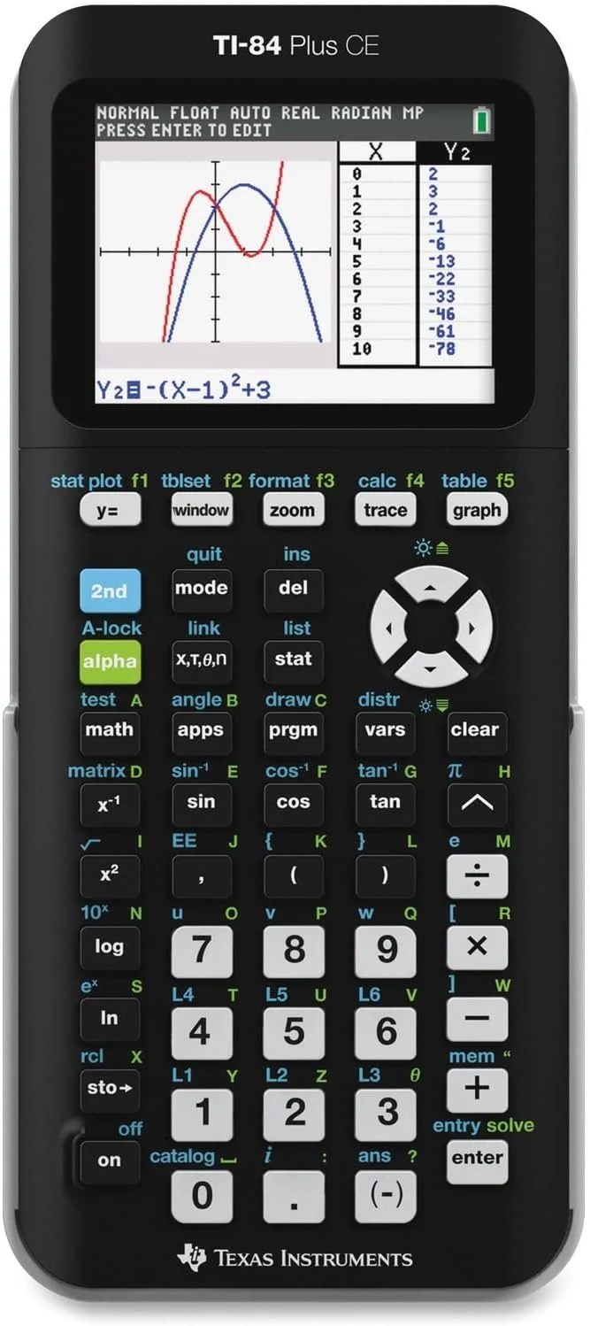 LILIUPENG TI-84 Plus CE Color Graphing Calculator, Black 7.5 Inch