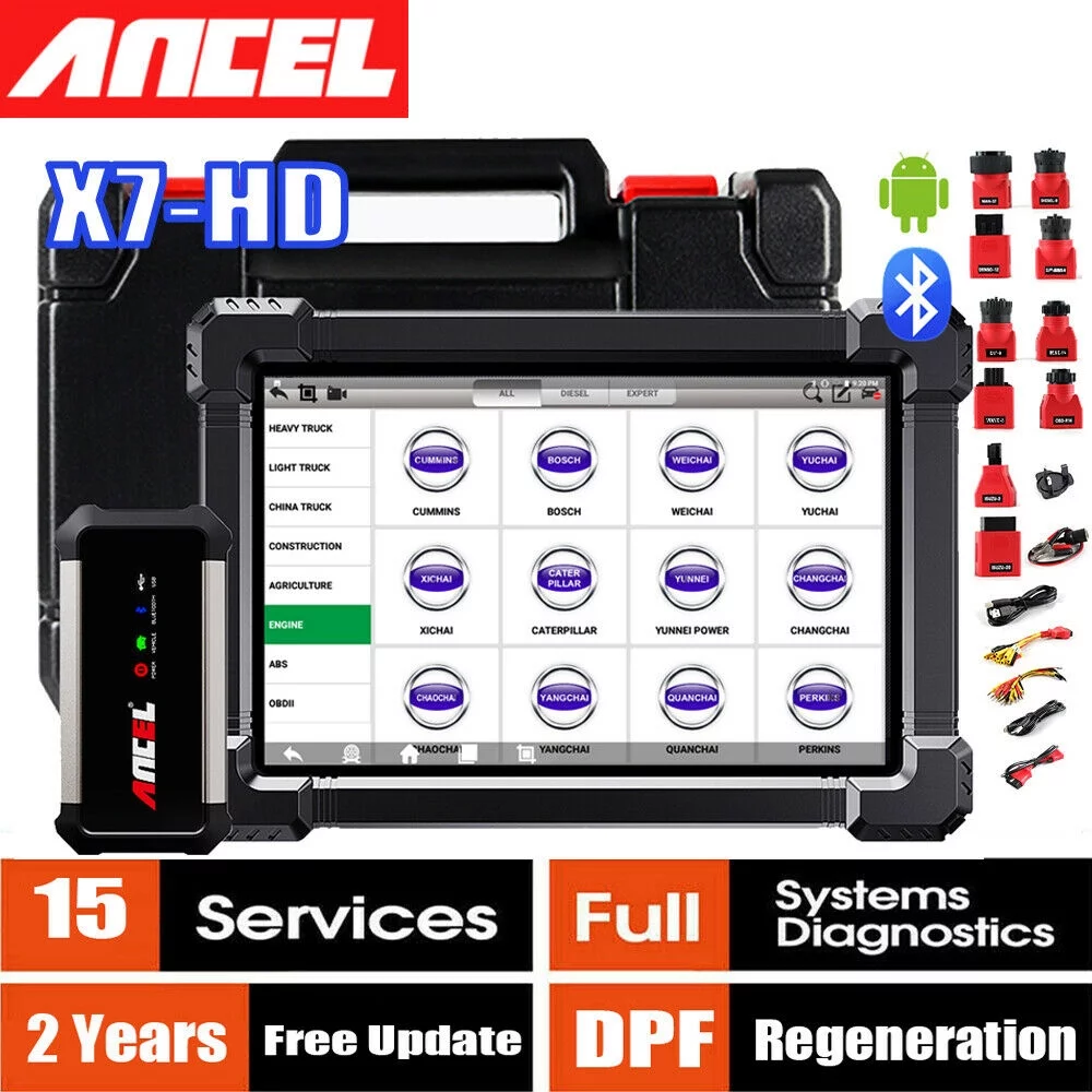 ANCEL X7 HD OBD2 Scanner Code Reader Diagnostic Tool Full System Automotive for Heavy Duty Truck