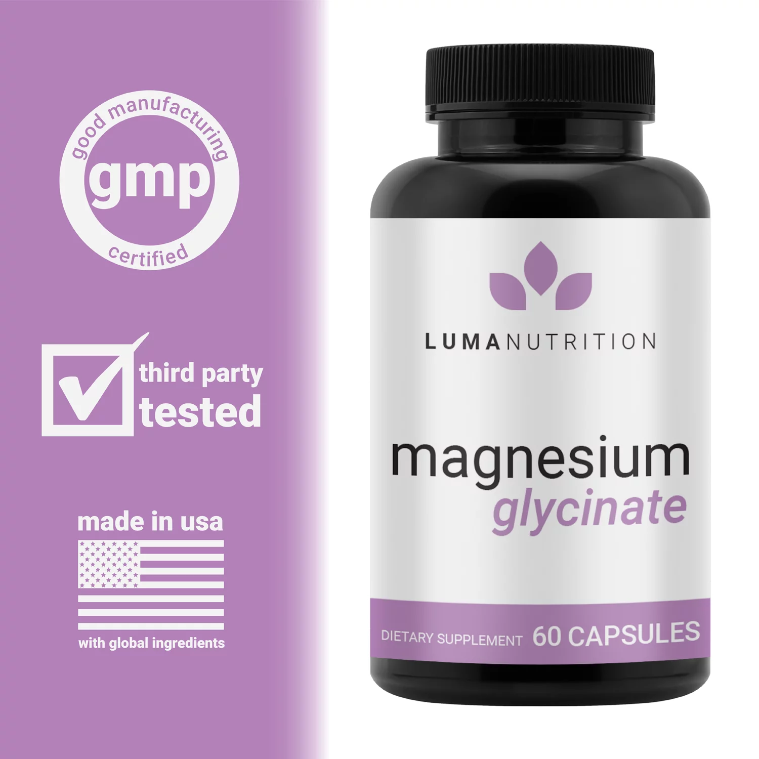 Magnesium Glycinate 1000mg - Magnesium Glycinate Capsules - Chelated Magnesium - Luma Nutrition