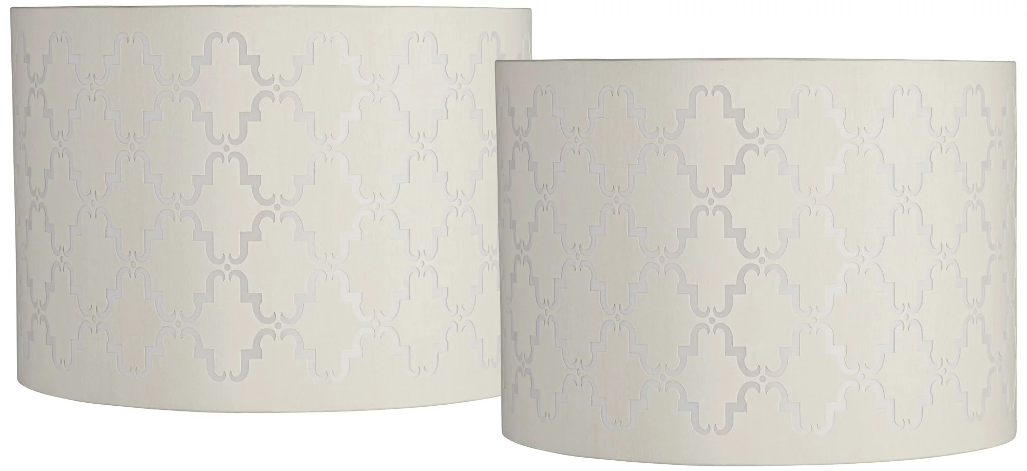 Springcrest Set of 2 Drum Lamp Shades Quatrefoil Laser Cut Medium 14