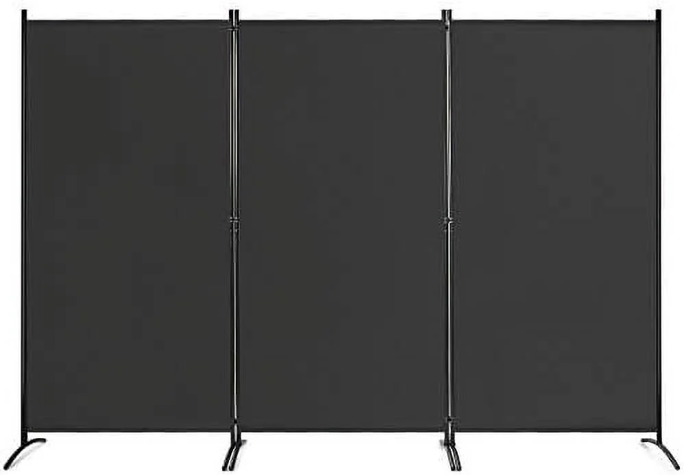 TQSBRZJ 6 Ft Tall 3 Panel Room Divider Black  Lightweight Portable Folding Privacy Screen  Freestanding Partition Wall Divider and Separator for Bedroom Home Office Apartment Studio