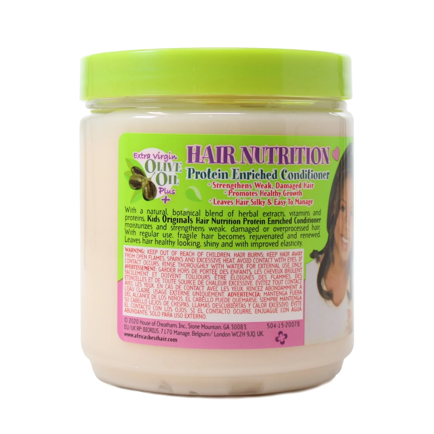 Africas Best Kids Organincs Protein Enriched Hair Conditioner Jar, Hair Nutrition, 15 oz