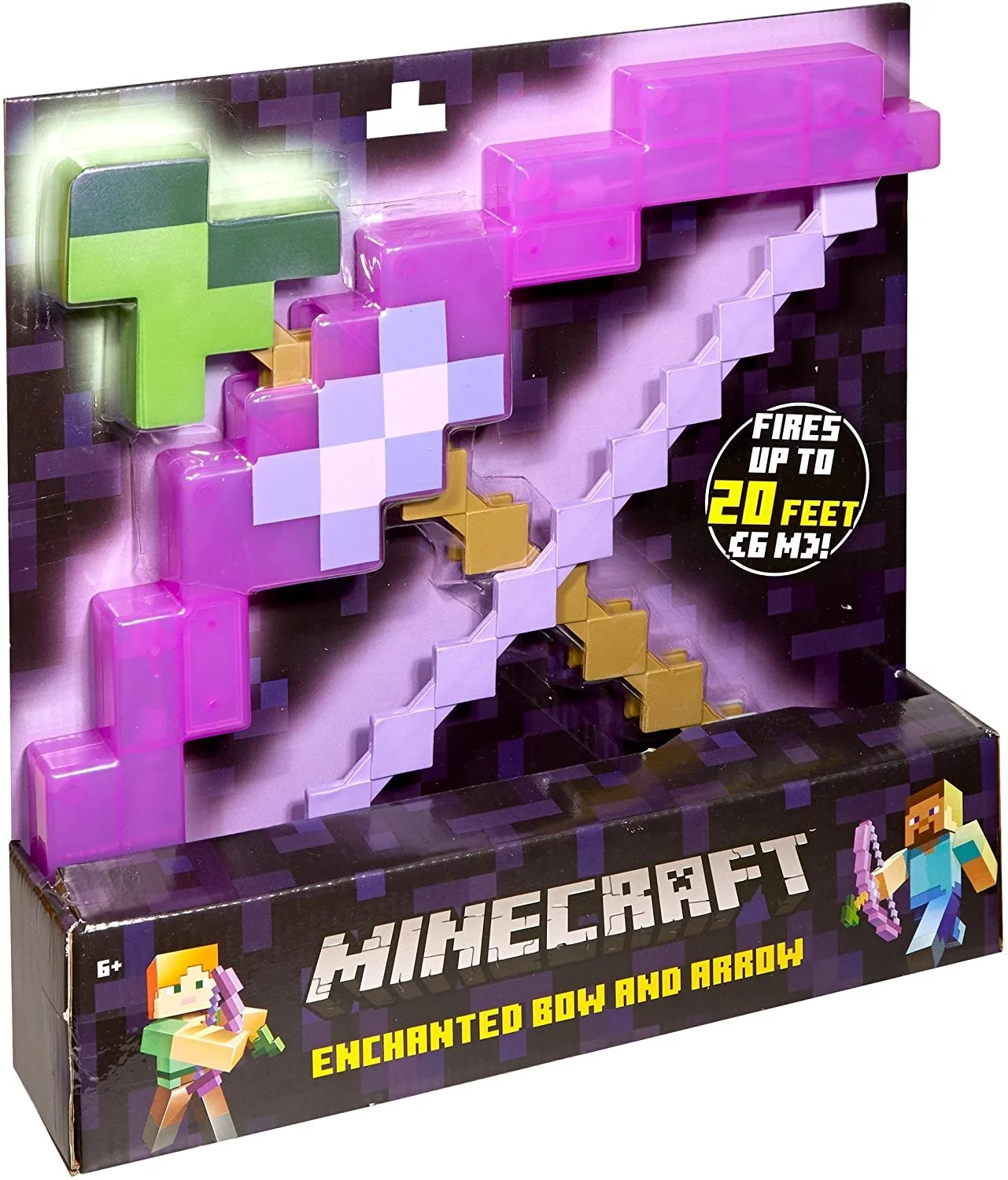Minecraft Enchanted Bow with Potion-Tip Arrow by Mattel Fires 20 Ft.