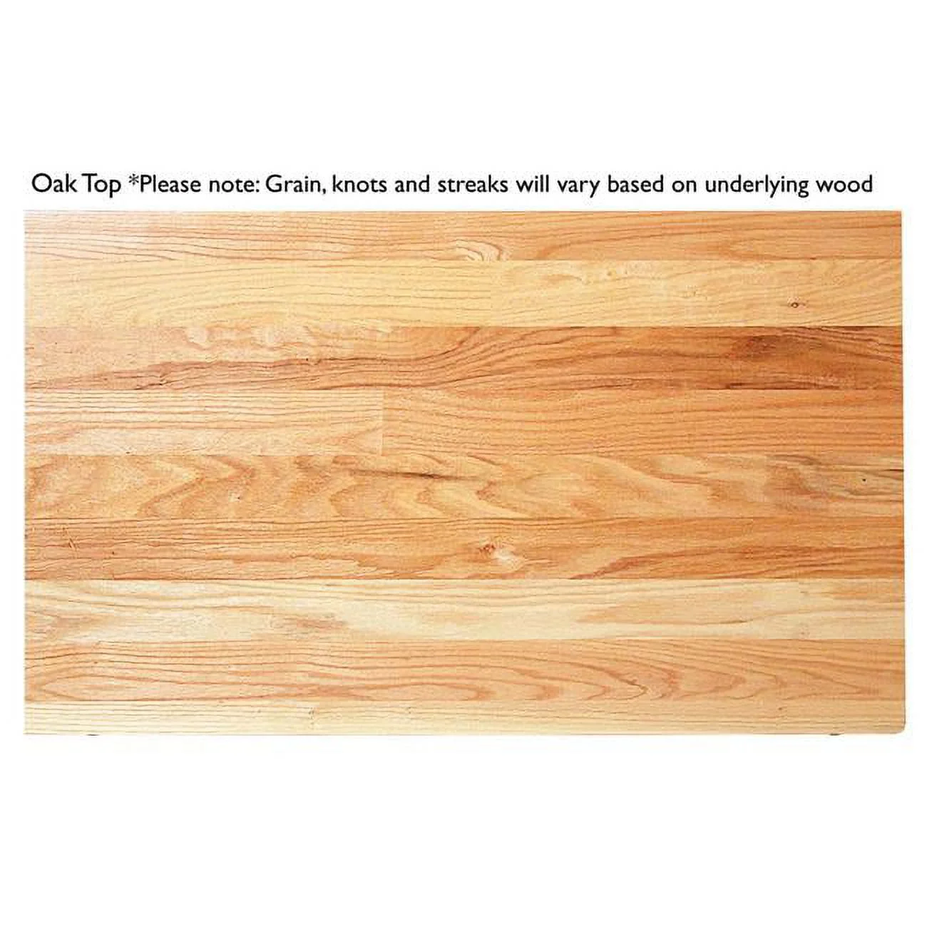 American Heartland 32116SWOT Rustic Shutter Door Kitchen Island in Soft White with Oak Top