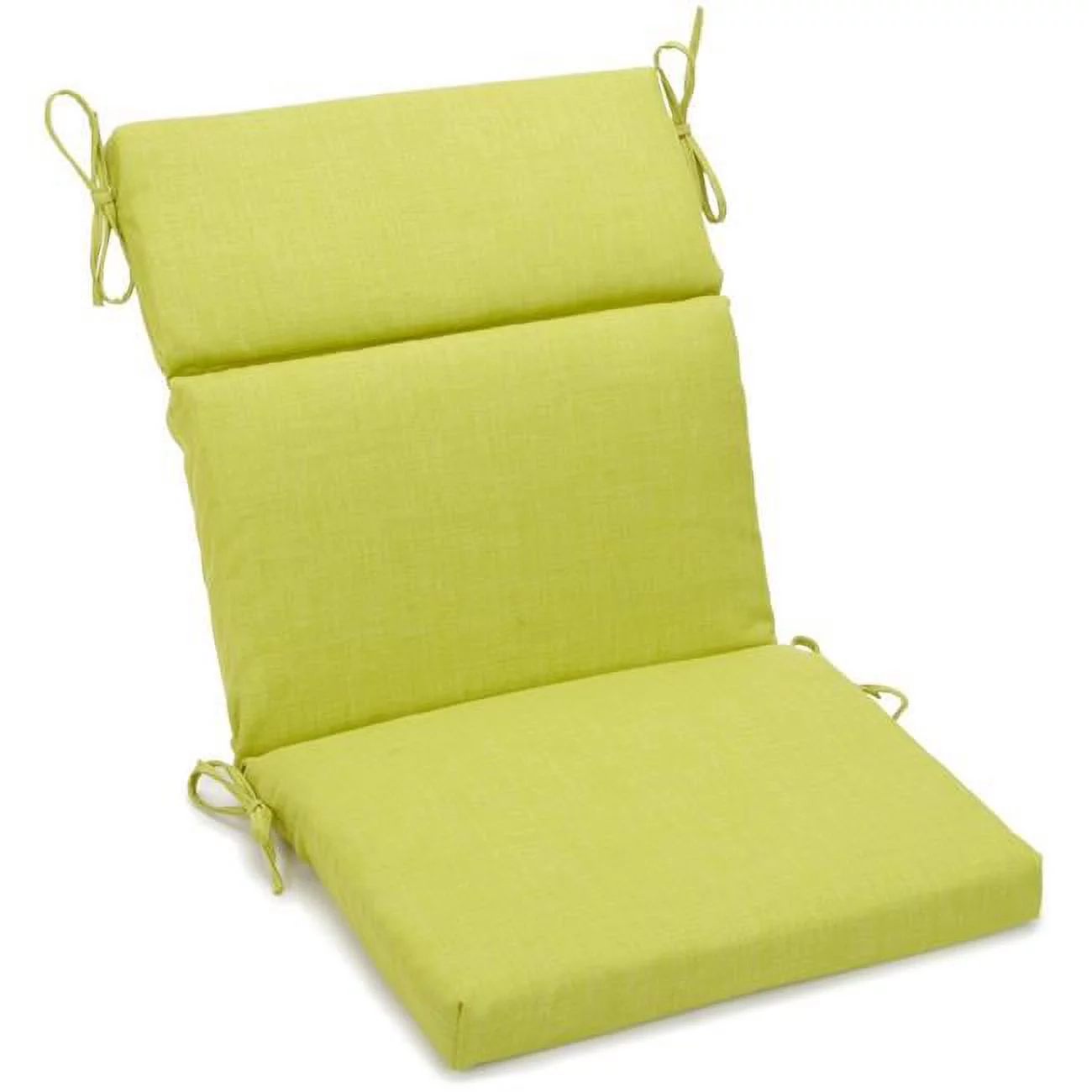22 x 45 in. Spun Polyester Solid Outdoor Squared Seat & Back Chair Cushion, Lime