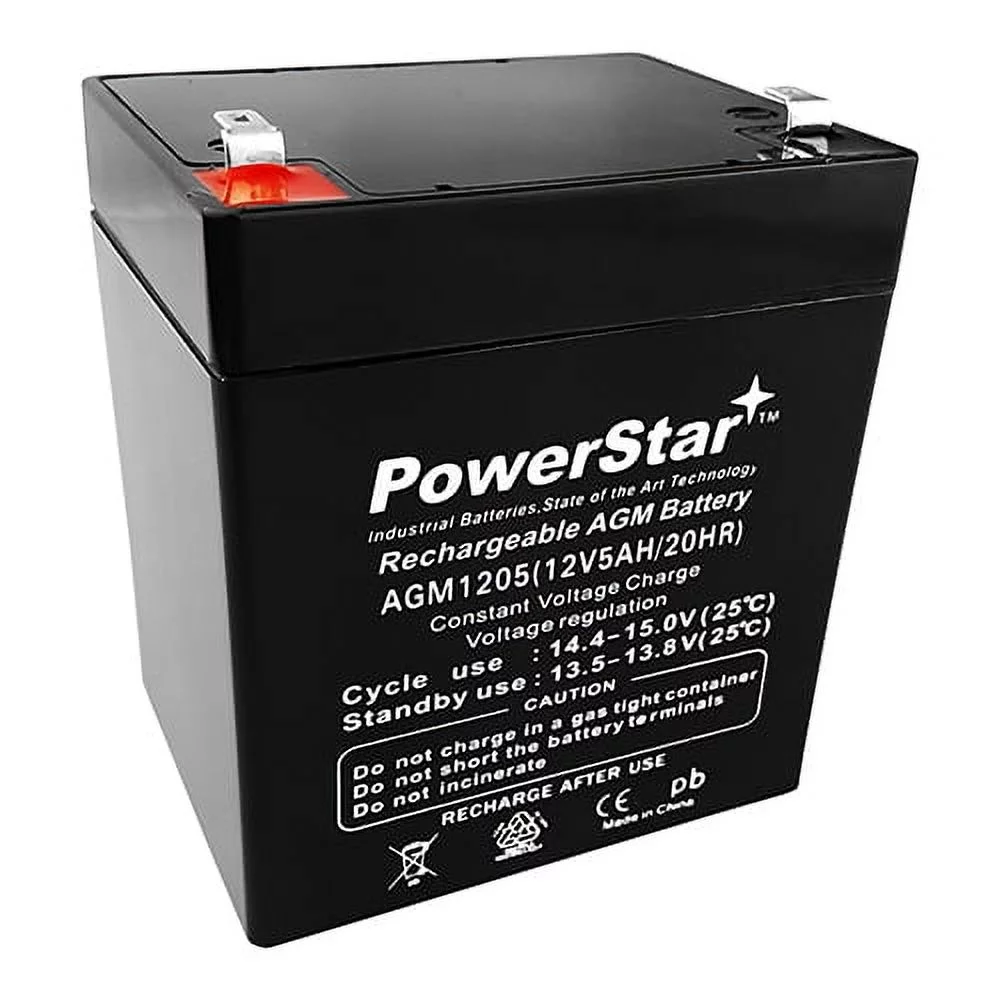 PowerStar 12V 5AH AGM SLA Battery replaces Interstate SLA1055, SLA1056