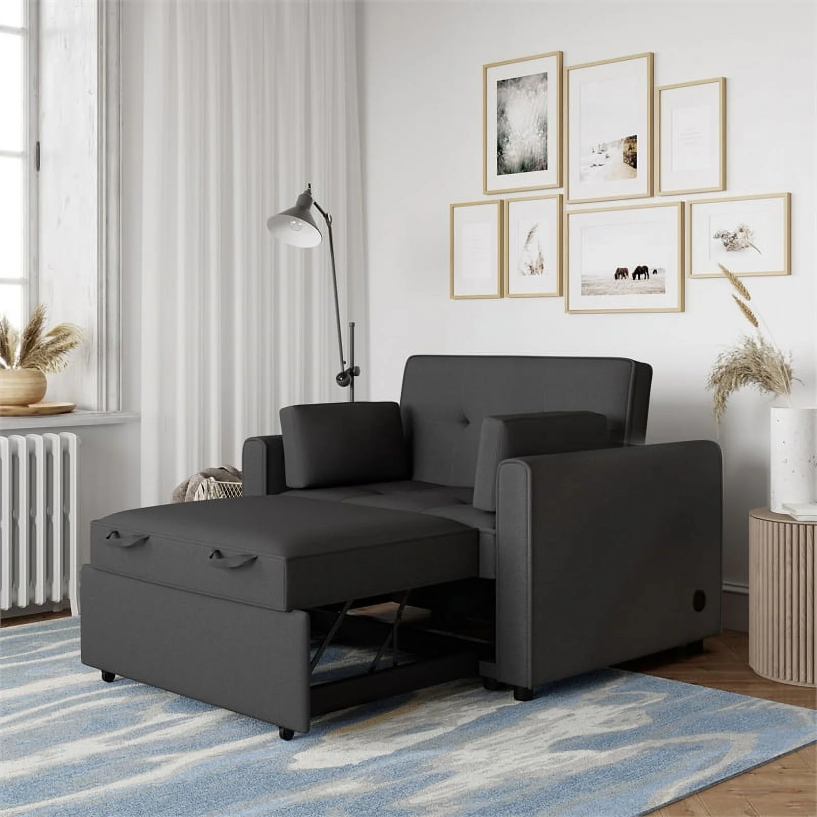 Serta Charleston Dream Lift Convertible in Charcoal Gray Fabric