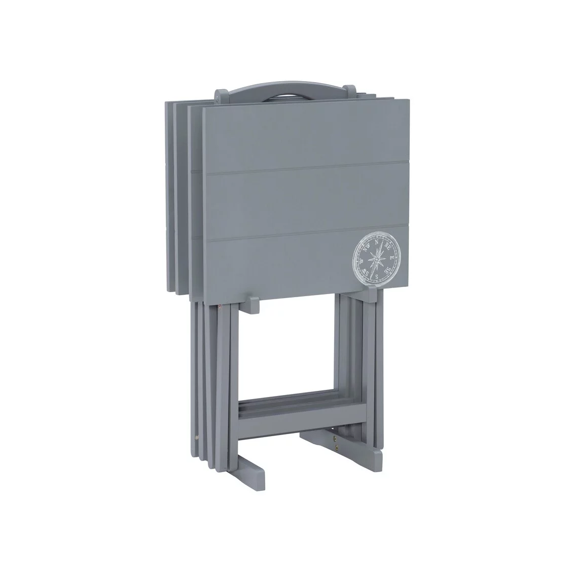 Linon Opal Compass TV Tray Table Set Grey