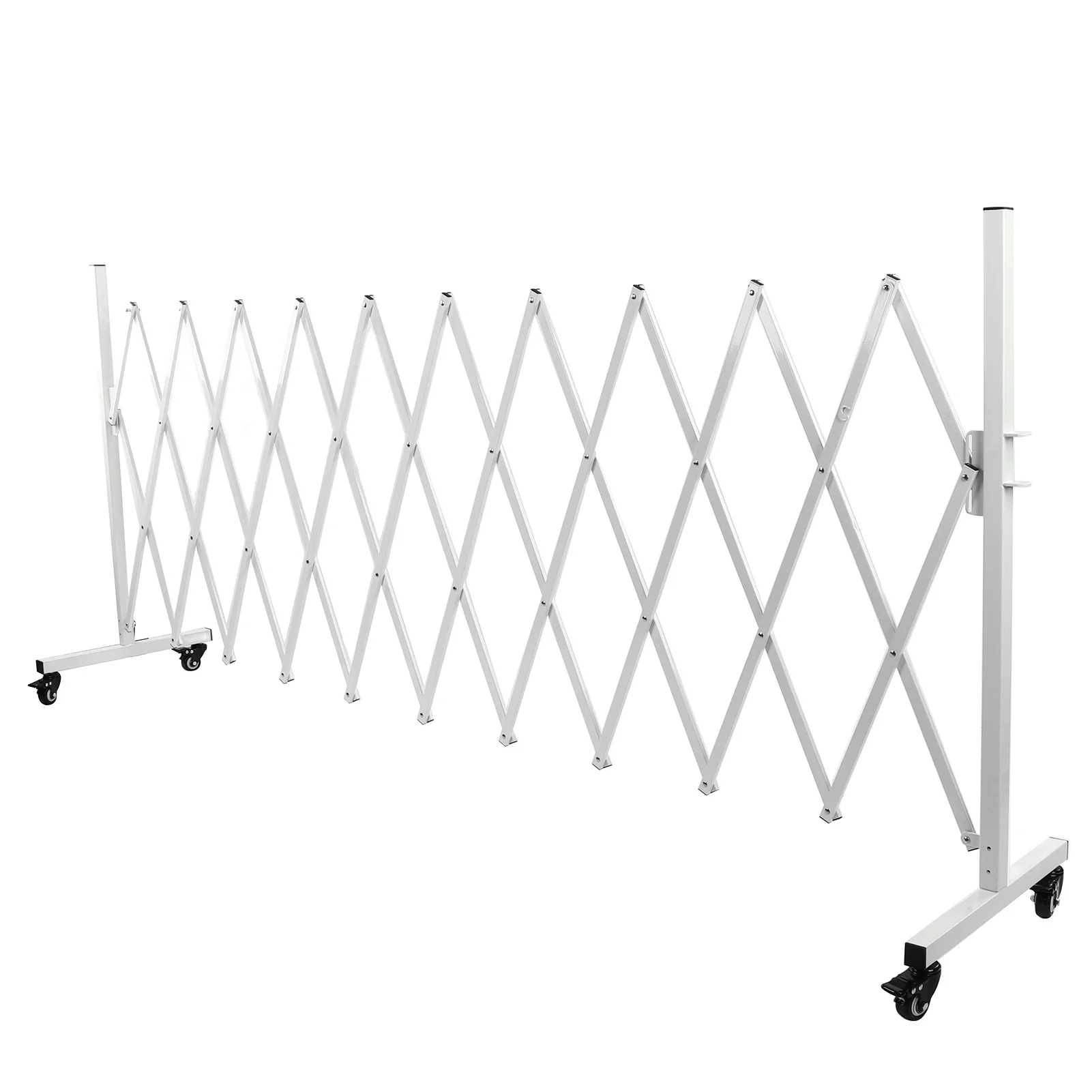 Goldmeet Metal Expandable Barricade Gate Folding Mobile Safety Barrier Driveway Security Flexible Retractable Fence 130in