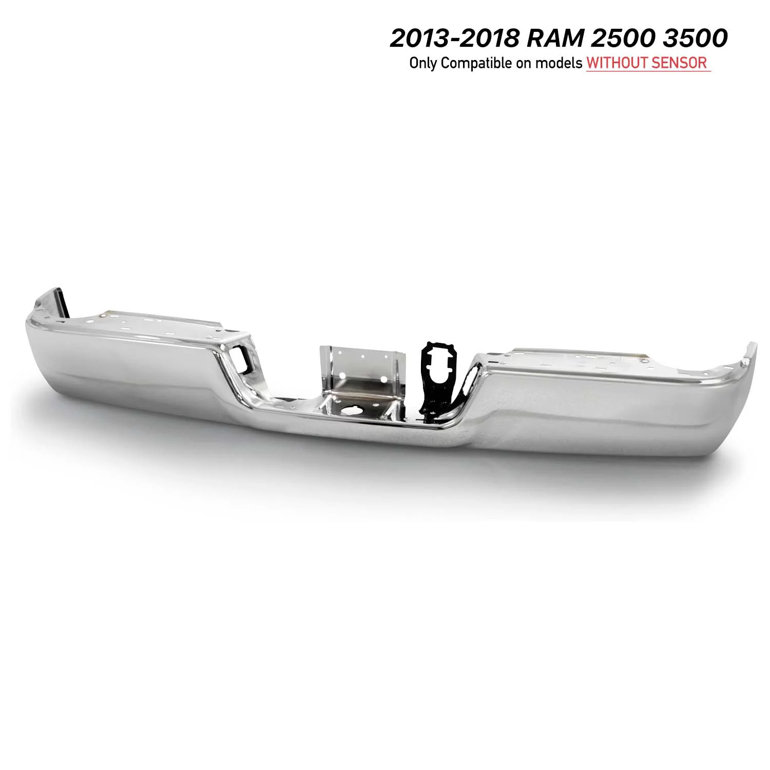 AKKON - For 2013-2018 Dodge Ram 2500 3500 OE Chrome Panel Steel Rear Bumper Face Bar(without Sensor Hole )