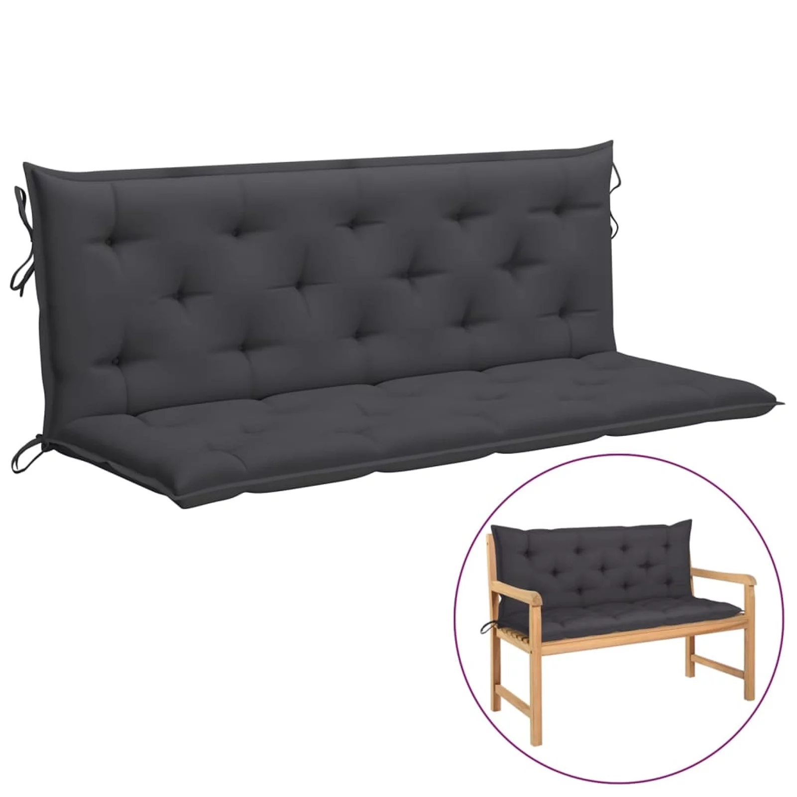 Irfora Garden Bench Cushion Anthracite 59.1
