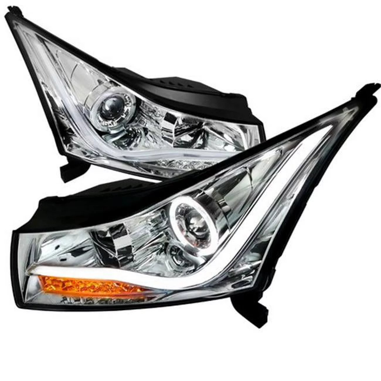 Spec-D Tuning  LED Halo Projector Headlight for 11 to Up Chevrolet Cruze - Chrome - 13 x 27 x 28 in.