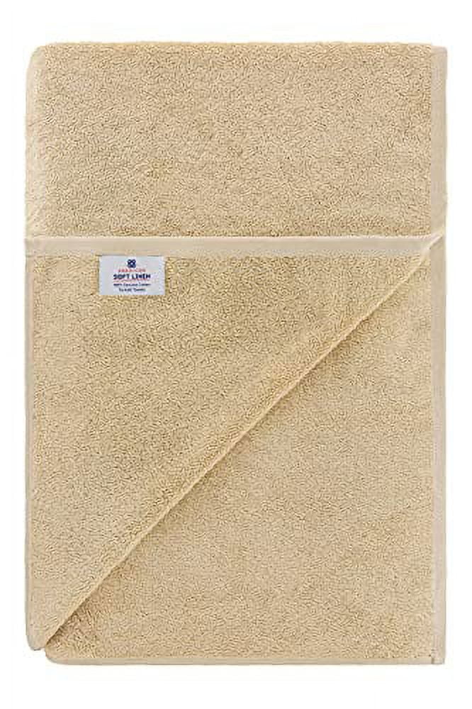American Soft Linen 100% Cotton 40x80 Oversized Bath Towel, Sand Taupe