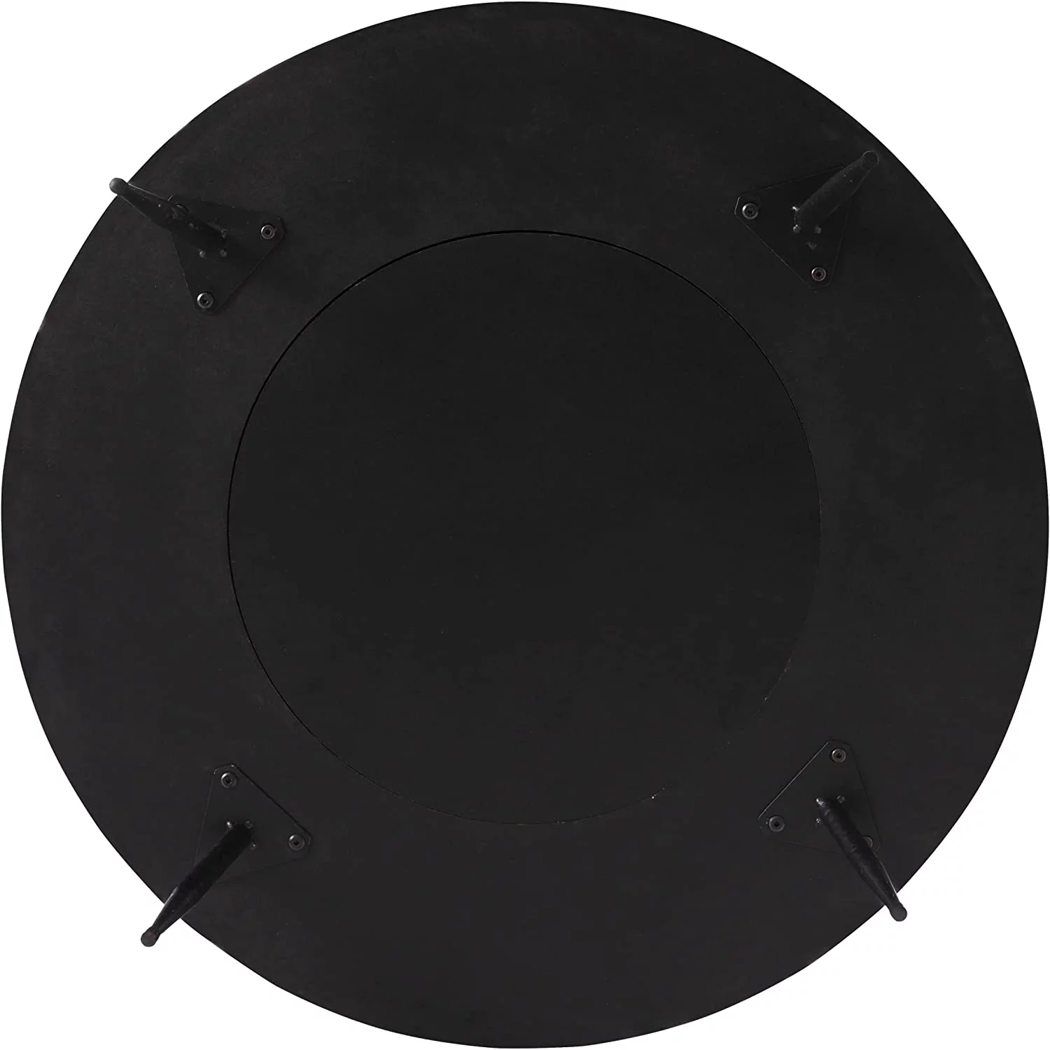 2-Piece Modern Farmhouse Living Room Coffee Table Set, Nesting Table Round Natural Finish with Handcrafted Wood Radial Pattern