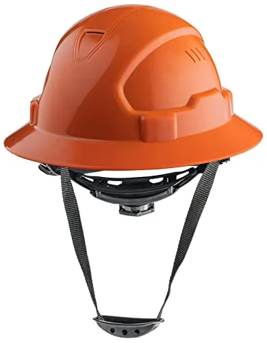 Full Brim Hard Hats Construction OSHA Approved Vented Safety Helmet Hard Hat, Cascos De Construccion Work Hardhat for Men/Women Custom Carbon Design 6 Point Ratcheting with Chin Strap