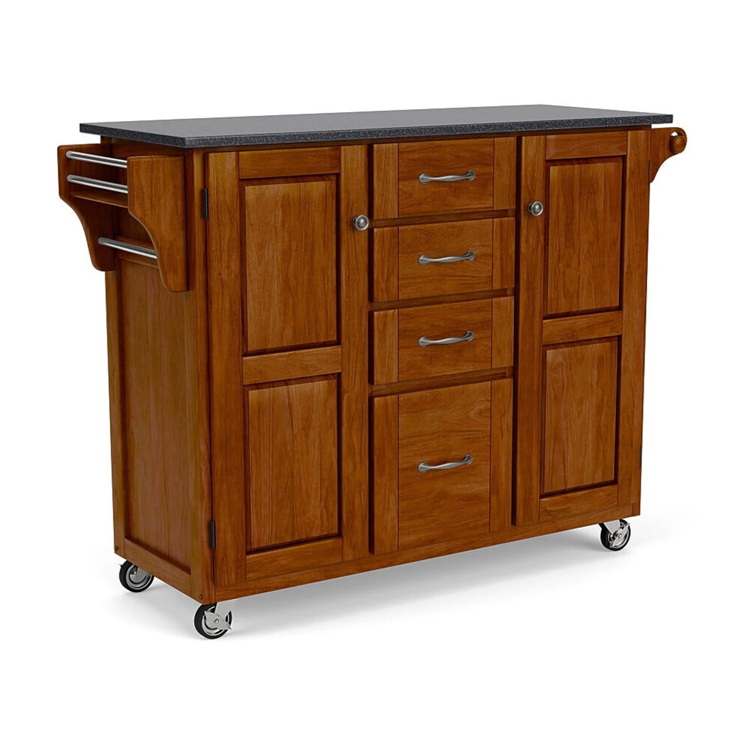 Homestock Southwestern Style Brown Wood Kitchen Cart