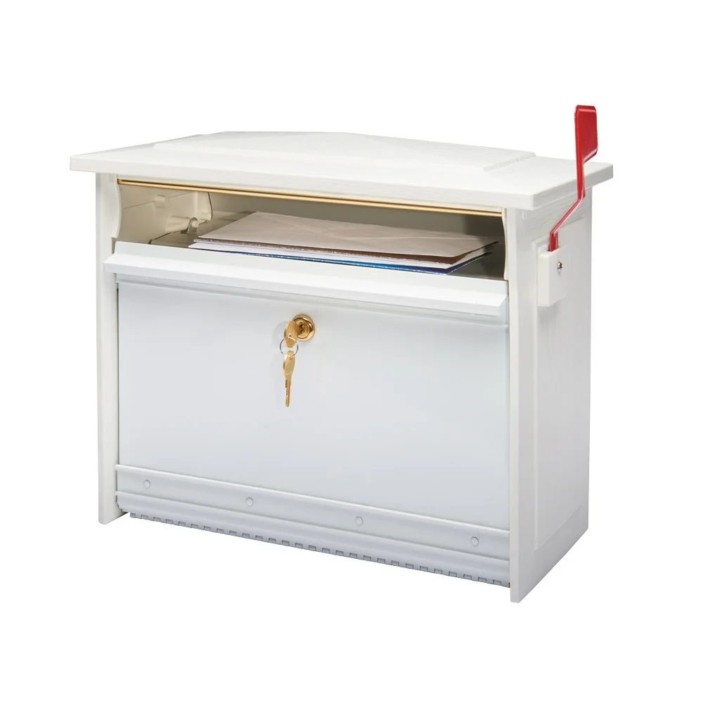 Gibraltar Mailboxes Mailsafe Medium Heavy Duty Locking Wall Mount Mailbox, White