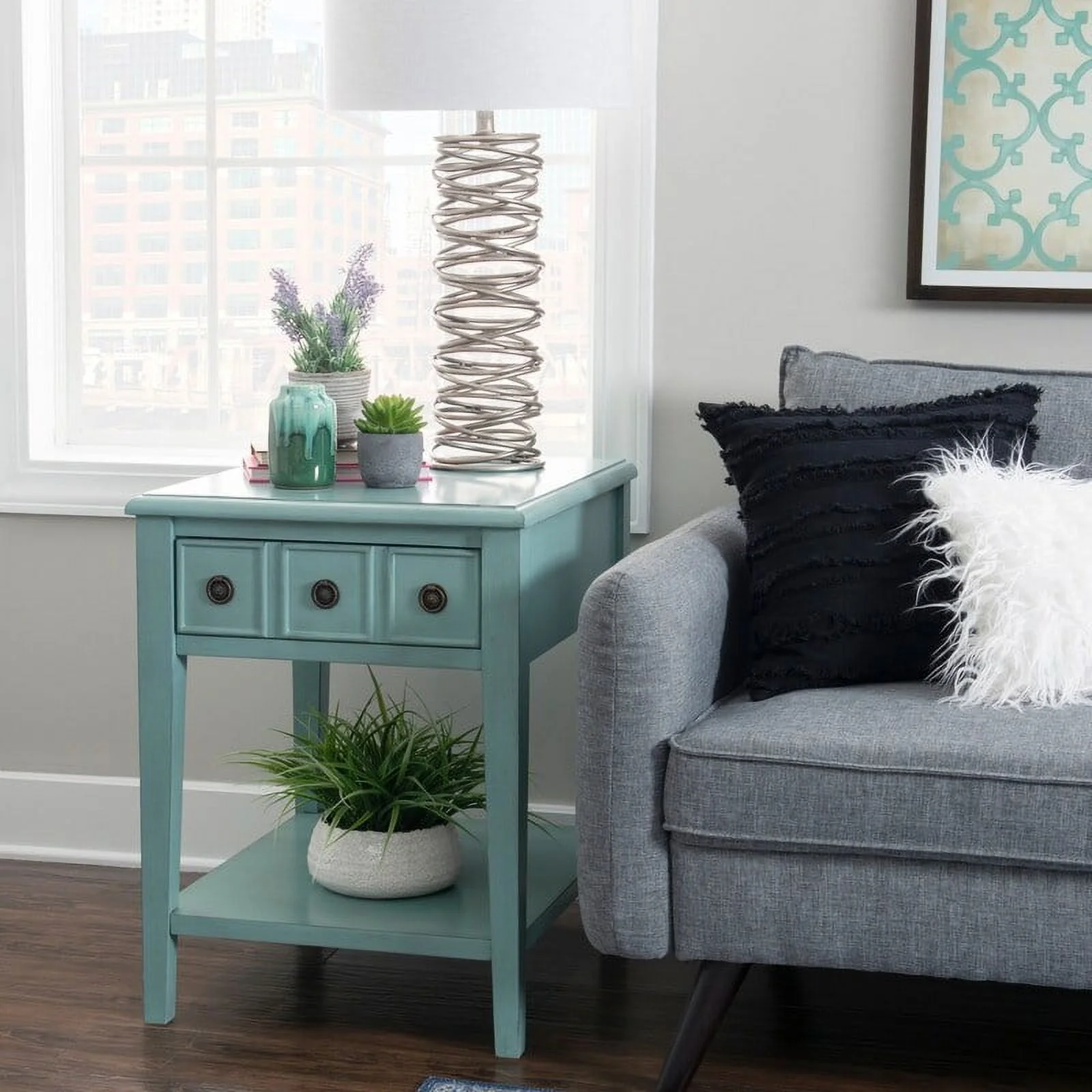 Powell Sadie Side Accent Table Grey