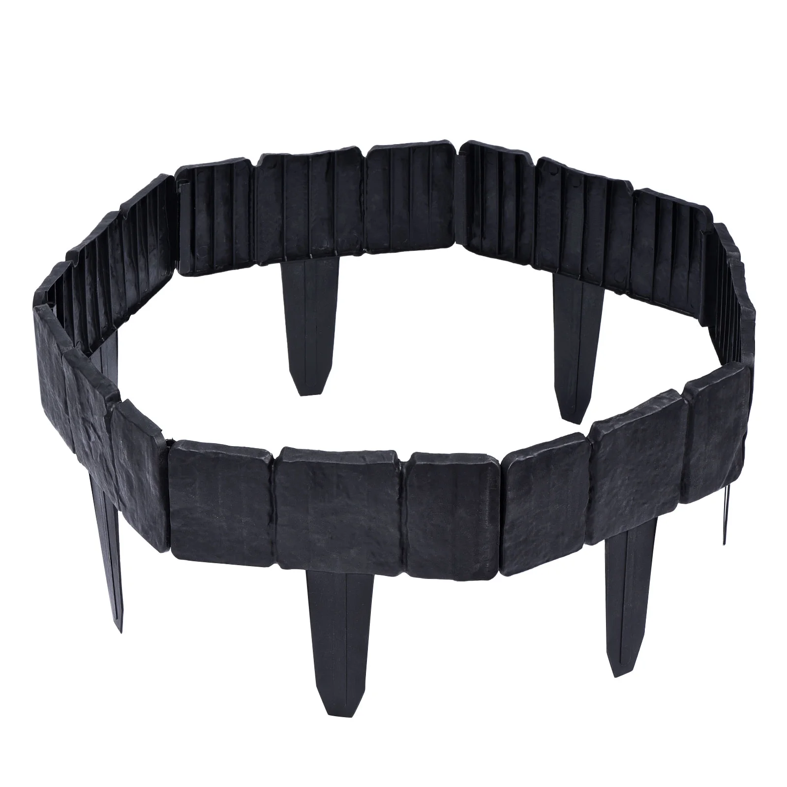 Uxcell 9.8x9.1 Inch Path and Border Edging Garden Plastic Fence Decorative Fencing Black 20 Pack