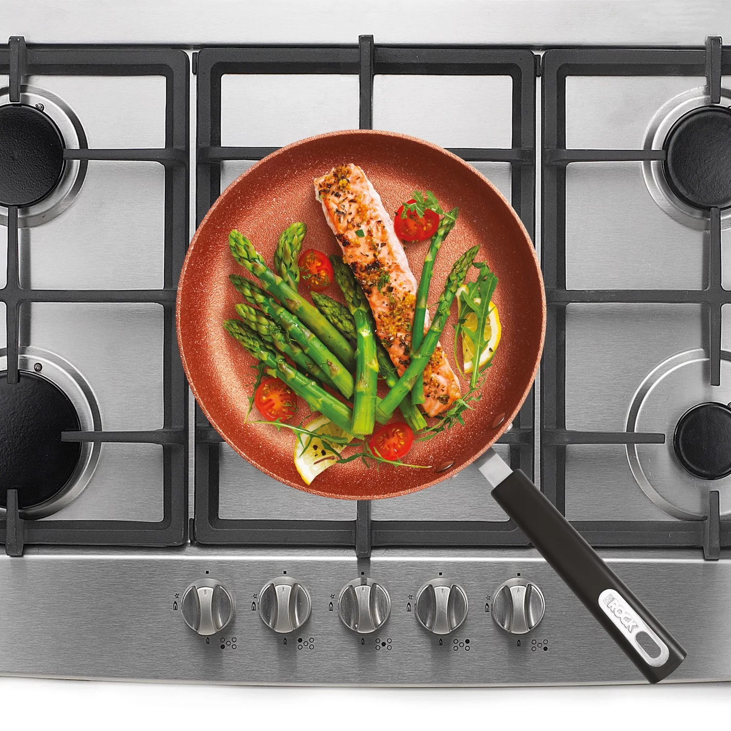 The Rock by Starfrit Copper Essentials 9.5 inch Fry Pan with Bakelite® Handle, Copper