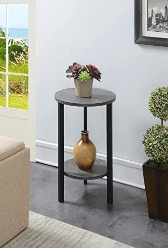 JYHOME Graystone 31 inch 2 Tier Plant Stand  Faux Birch/