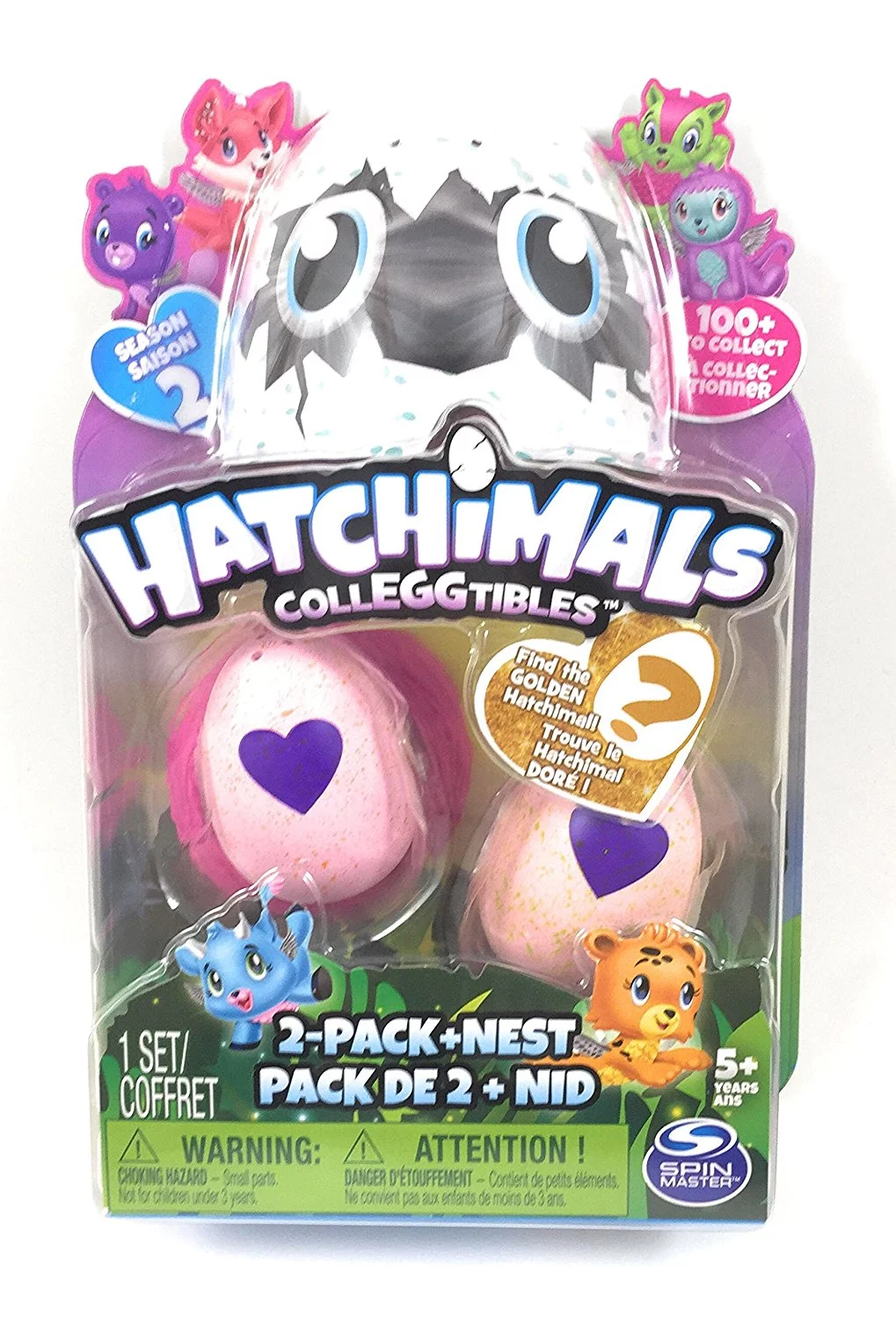 Hatchimals Colleggtibles Season 2 Set Find The Golden Hatchimal, 1 4-Pack Plus Bonus Figure 1 2-Pack Plus Nest and 1 Blind Bag Egg