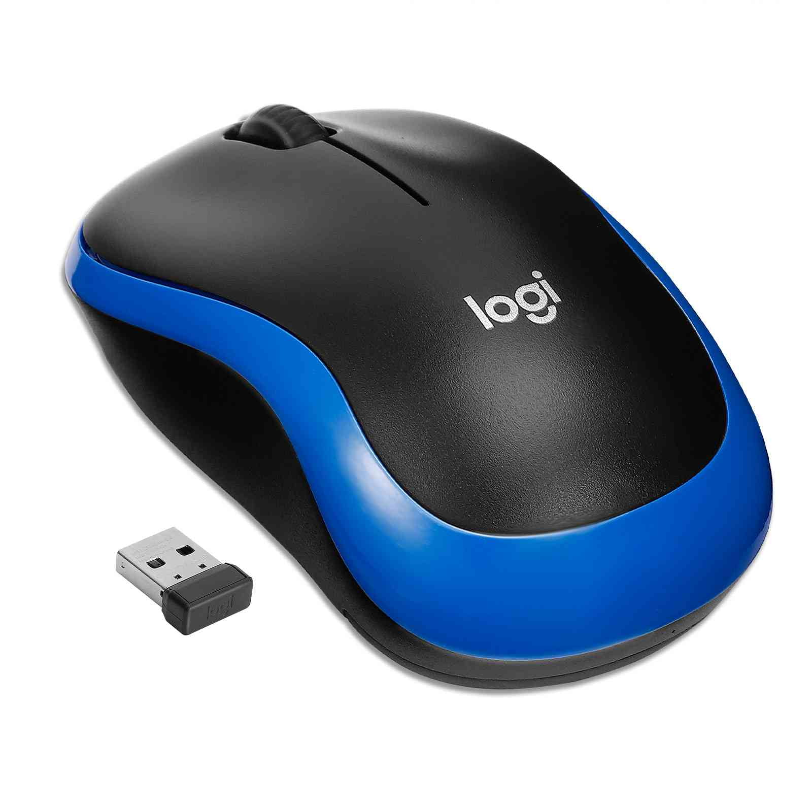 Wireless Optical Mouse - Logi M185 Plug-and-Play, Long Battery Life, Comfort Design, for Left and Right-Handed Use - Compatible with CORSAIR Laptops and All Operating Systems -Blue