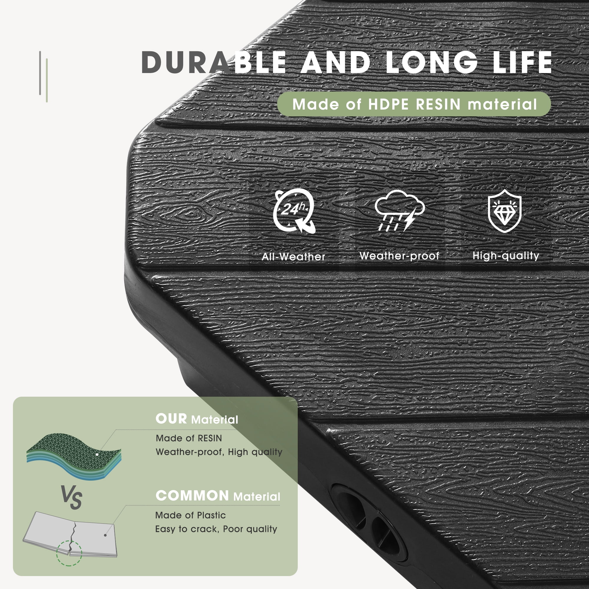 Scafild | 4-Piece Patio Offset Umbrella Base Stand,180lbs Heavy-Duty Sand Filled Patio Umbrella Base - Black