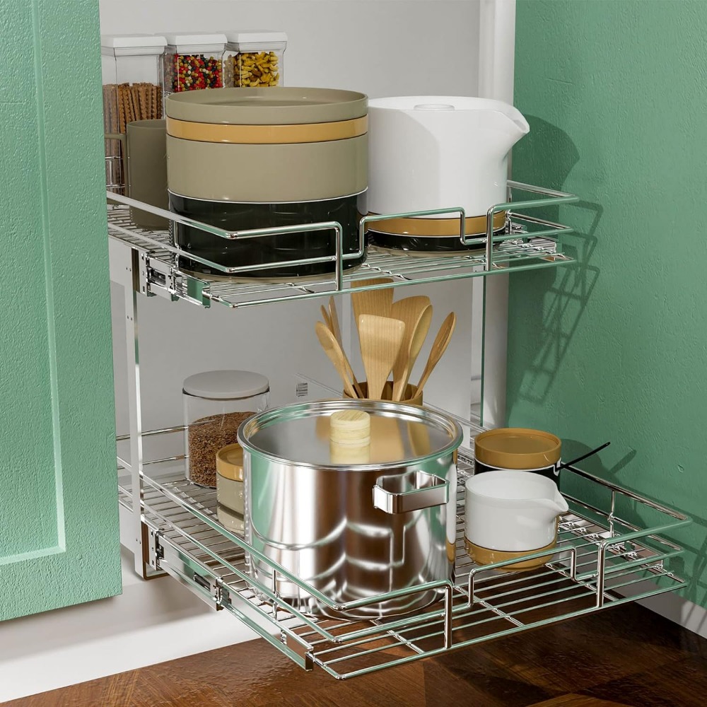 2 Tier Individual Pull Out Cabinet Organizer 14