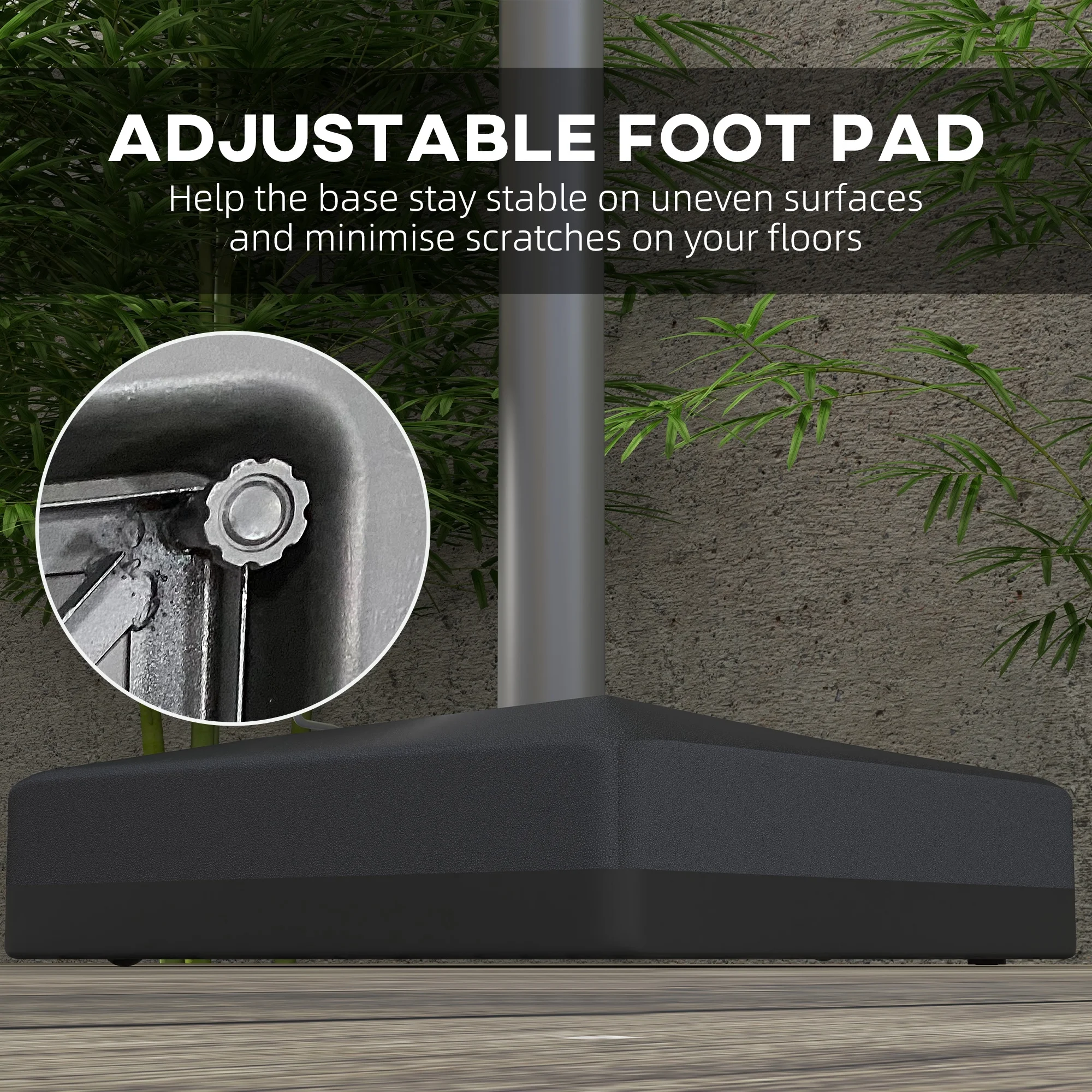 Outsunny 84D-110V02 Cantilever Umbrella Base, Fillable w/ Wheel