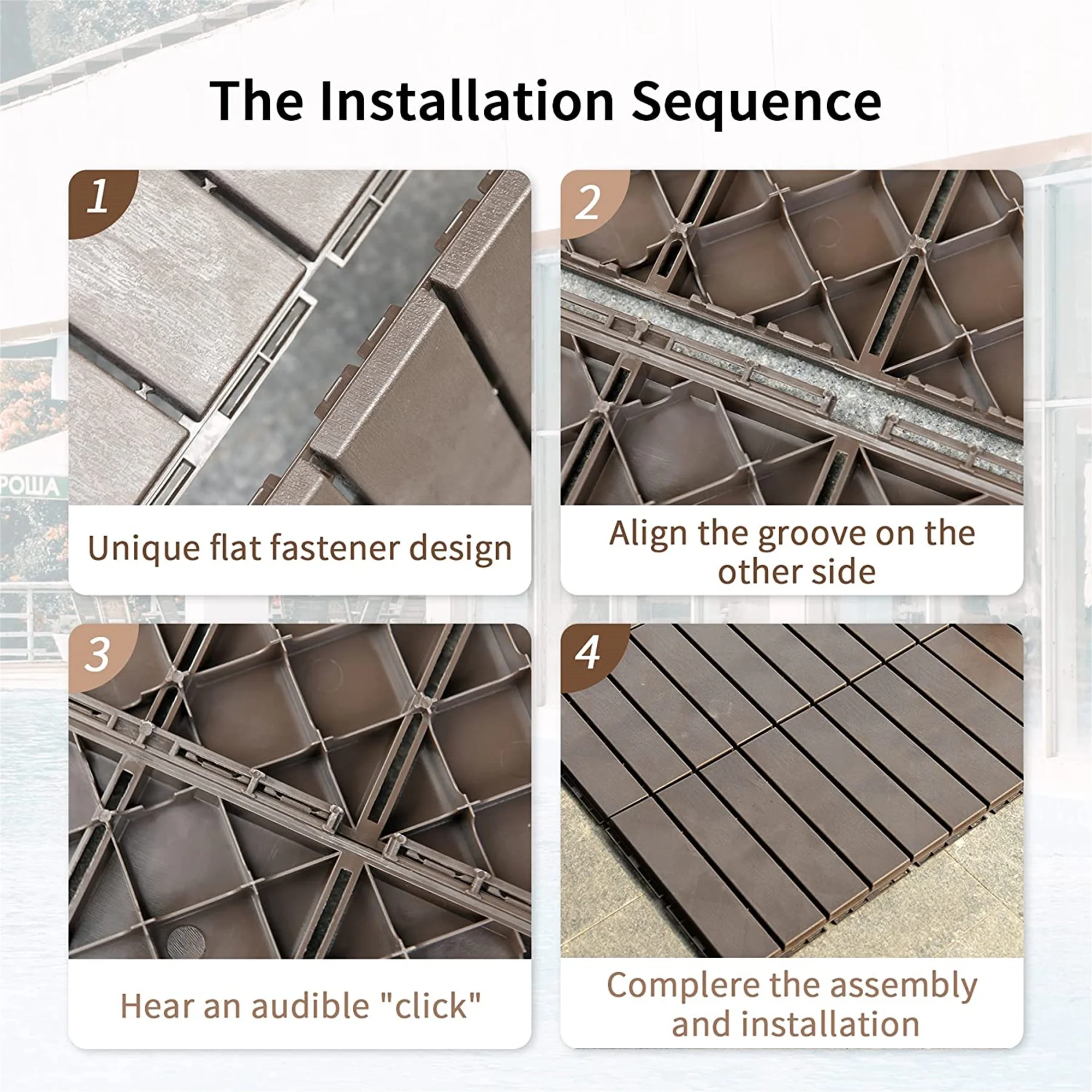 Patio Interlocking Deck Tiles 12