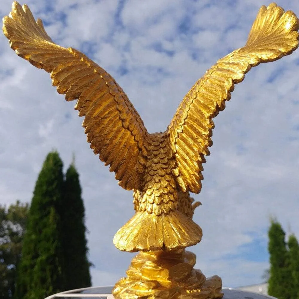 Eagle In Flight Flagpole Topper Gold Finial