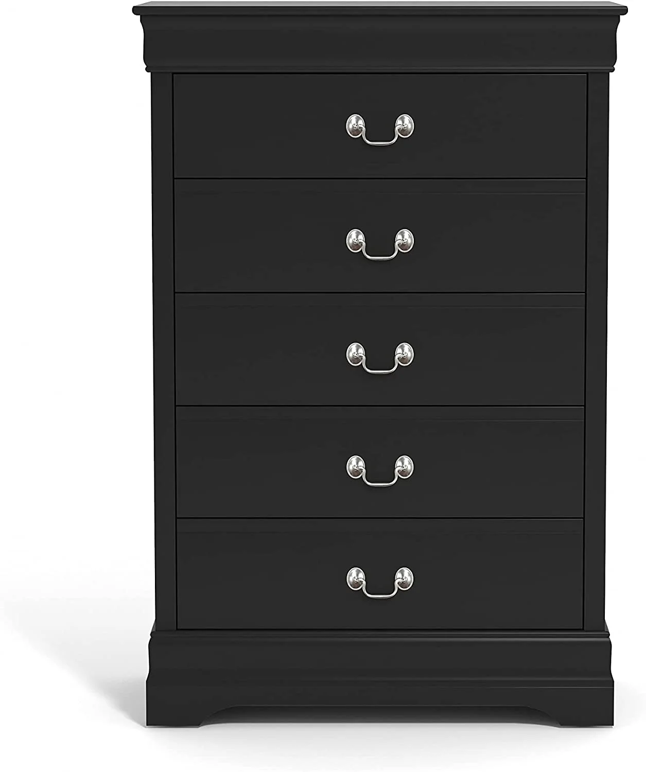 JDZHAPPYLIFE Ireton 5 Drawer Dresser  Dressers  Chest of Drawers  Dresser for Bedroom  Bedroom   Tall Dresser  Wood Dresser  Ultra Fast Assembly  Engineered Wood  Black