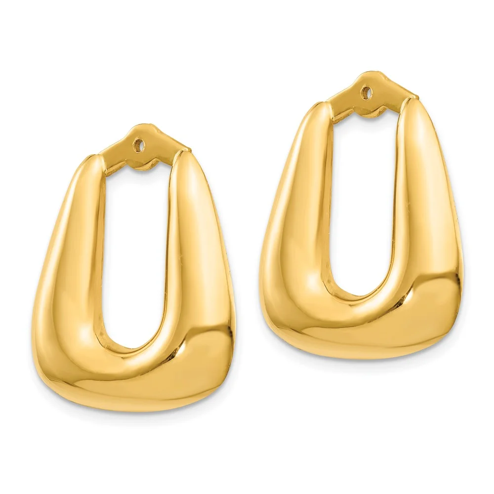 Primal Gold 14 Karat Yellow Gold Polished Hoop Earring Jackets