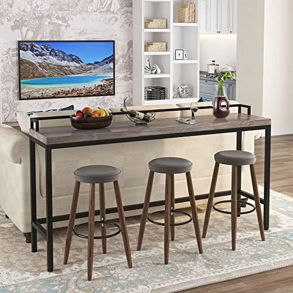 TJUNBOLIFE 70.9 inch Extra Long Sofa Table Narrow Console Table Behind Couch  Rustic Industrial Entryway Hallway Table Skinny Sofa  Table for Living Room (Gray)