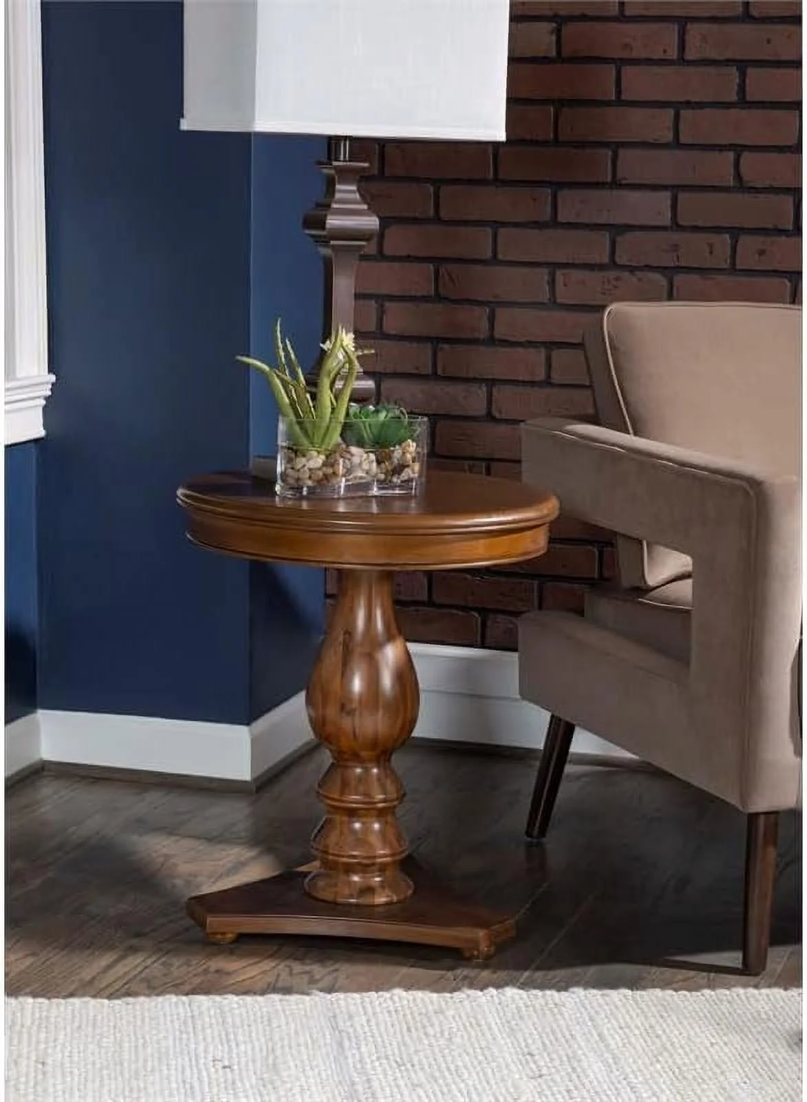 Linon Bree Wood Accent Side Table In Hazelnut Brown