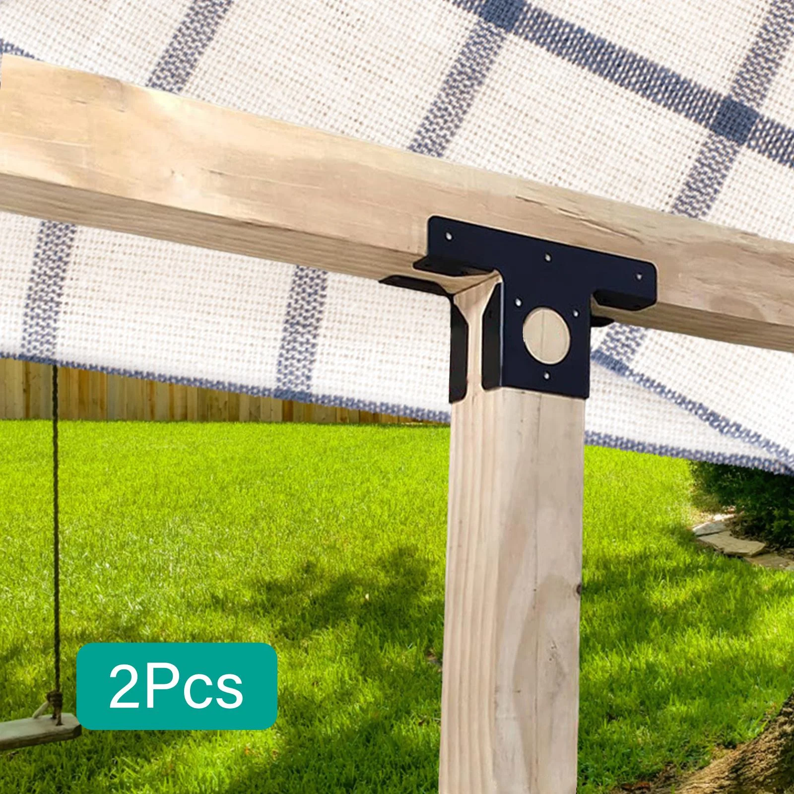 kesoto 2 Pieces Pergola Brackets 3 Way Extension Bracket Hardware Metal Easy to Install for 4x4 Wood Post Adjustable Corner Brackets