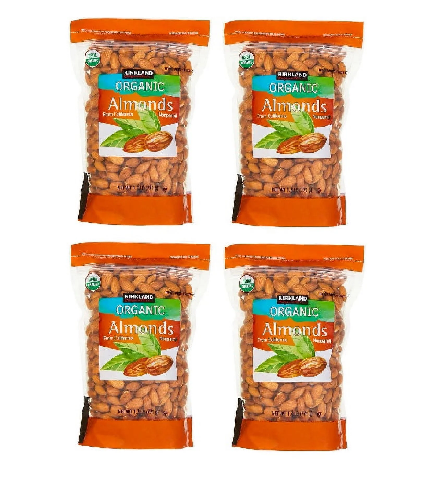 Kirkland Signature Organic Almonds, 1.7 lbs 4PK