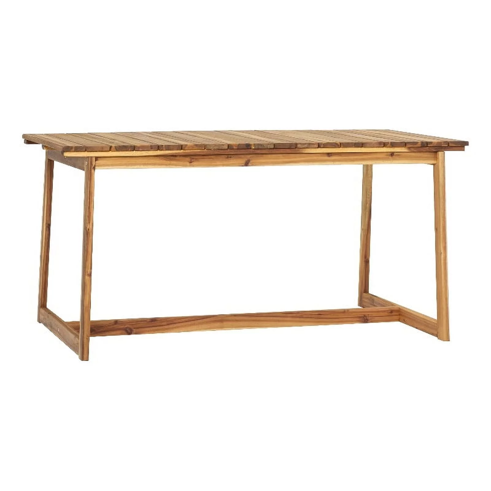 Pemberly Row Modern Solid Wood Outdoor Slat-Top Dining Table - Natural