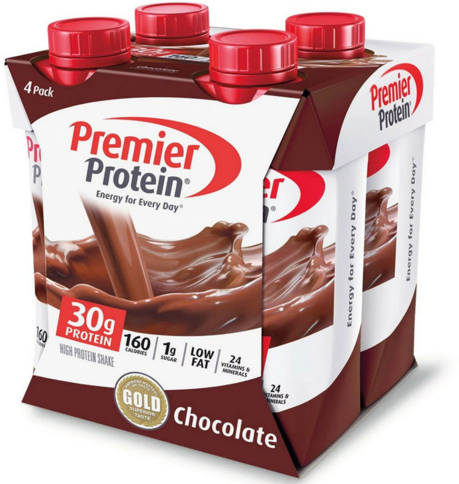 Premier Protein 30g Protein Shakes, 11 oz Per Bottle, Chocolate 4 ea (Pack of 6)