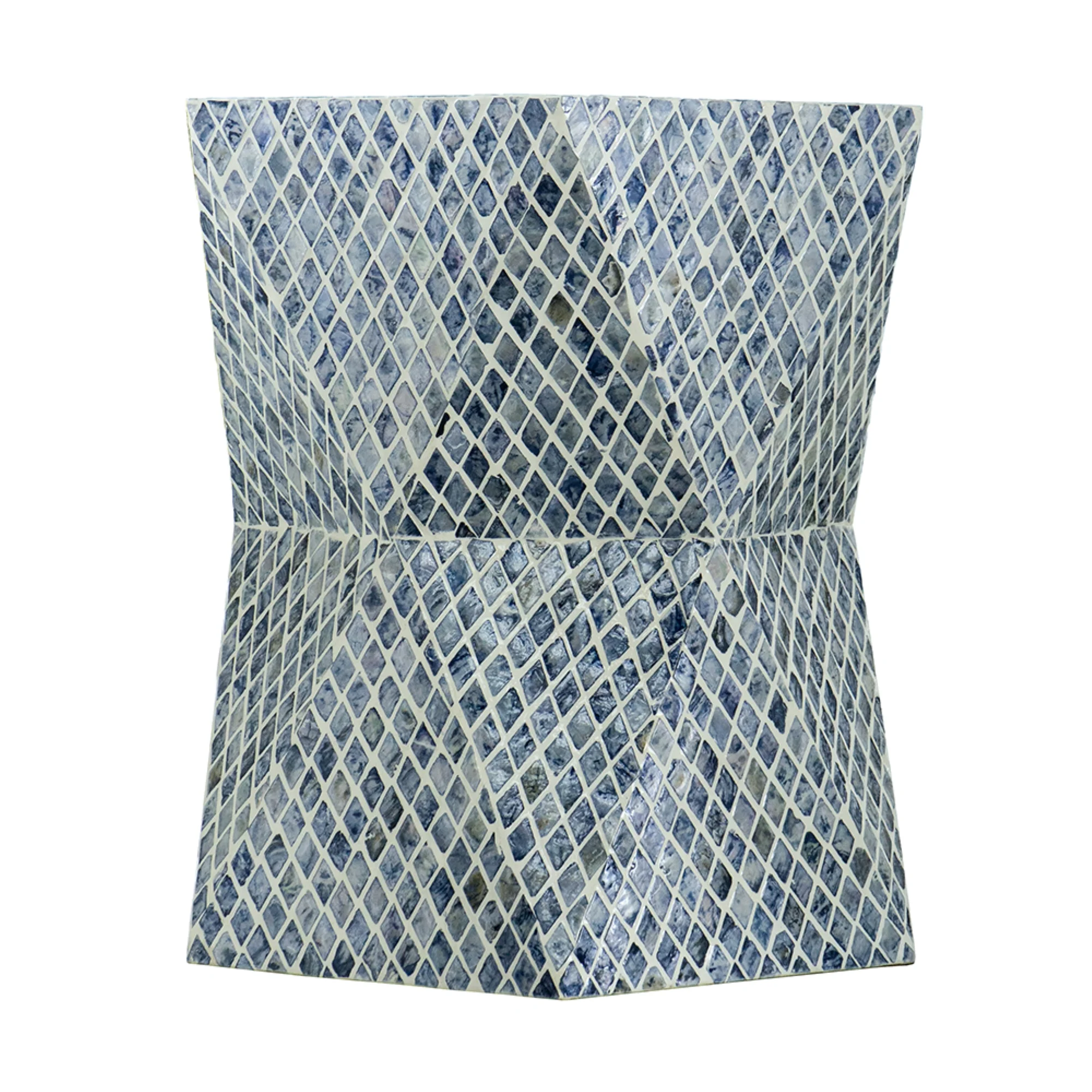 CC Home Furnishings Geometric Capiz Shell Inlay Accent Stool - 19.75