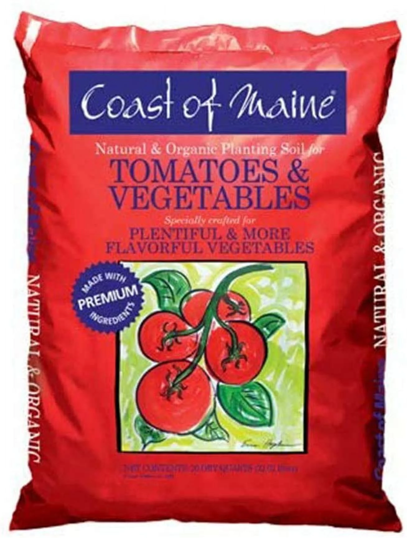 Coast of Maine OMRI Listed Tomato & Vegetable Planting Soil, 20 Qt (2 Pack)