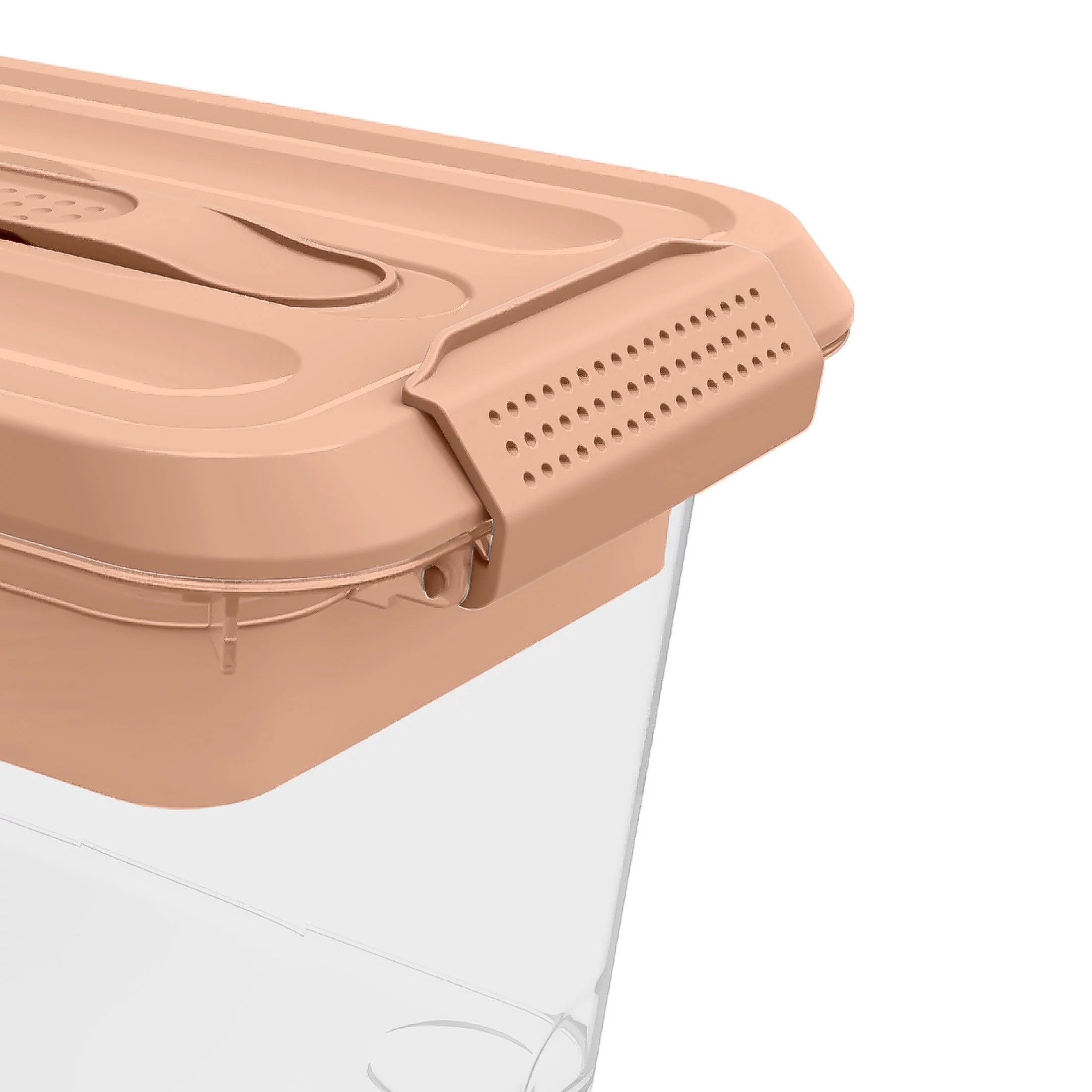 Pen + Gear 6.2-Quart Plastic Latch Storage Box File Organizer, Icy Peach