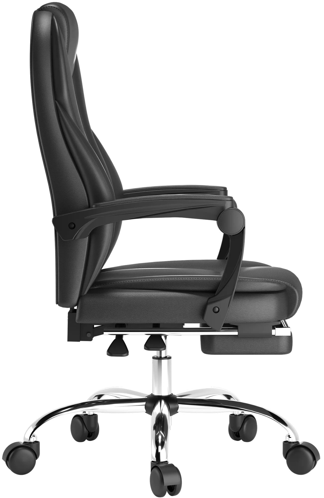 Hbada Office Chair Ergonomic Executive Office Chair PU Leather Swivel Chairs,Adjustable Height Reclining Chair with Padded Armrest, Black