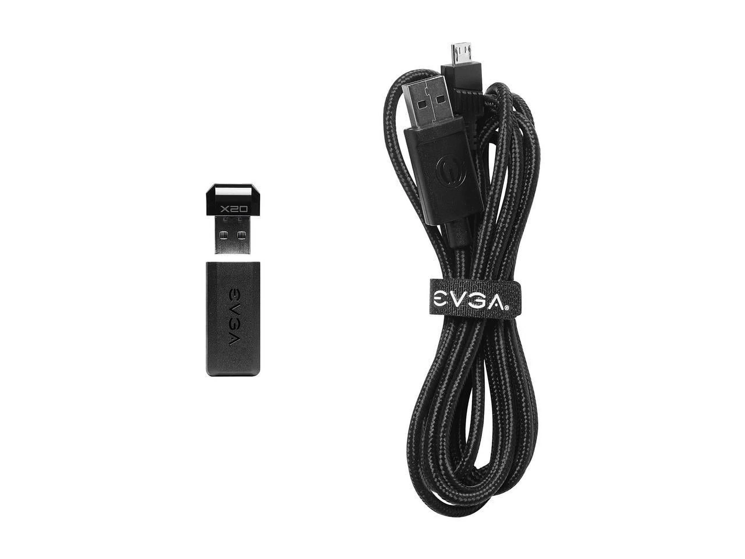 EVGA X20 Gaming Mouse, Wireless, Black, Customizable, 16,000 DPI, 5 Profiles, 10 Buttons, Ergonomic 903-T1-20BK-K3