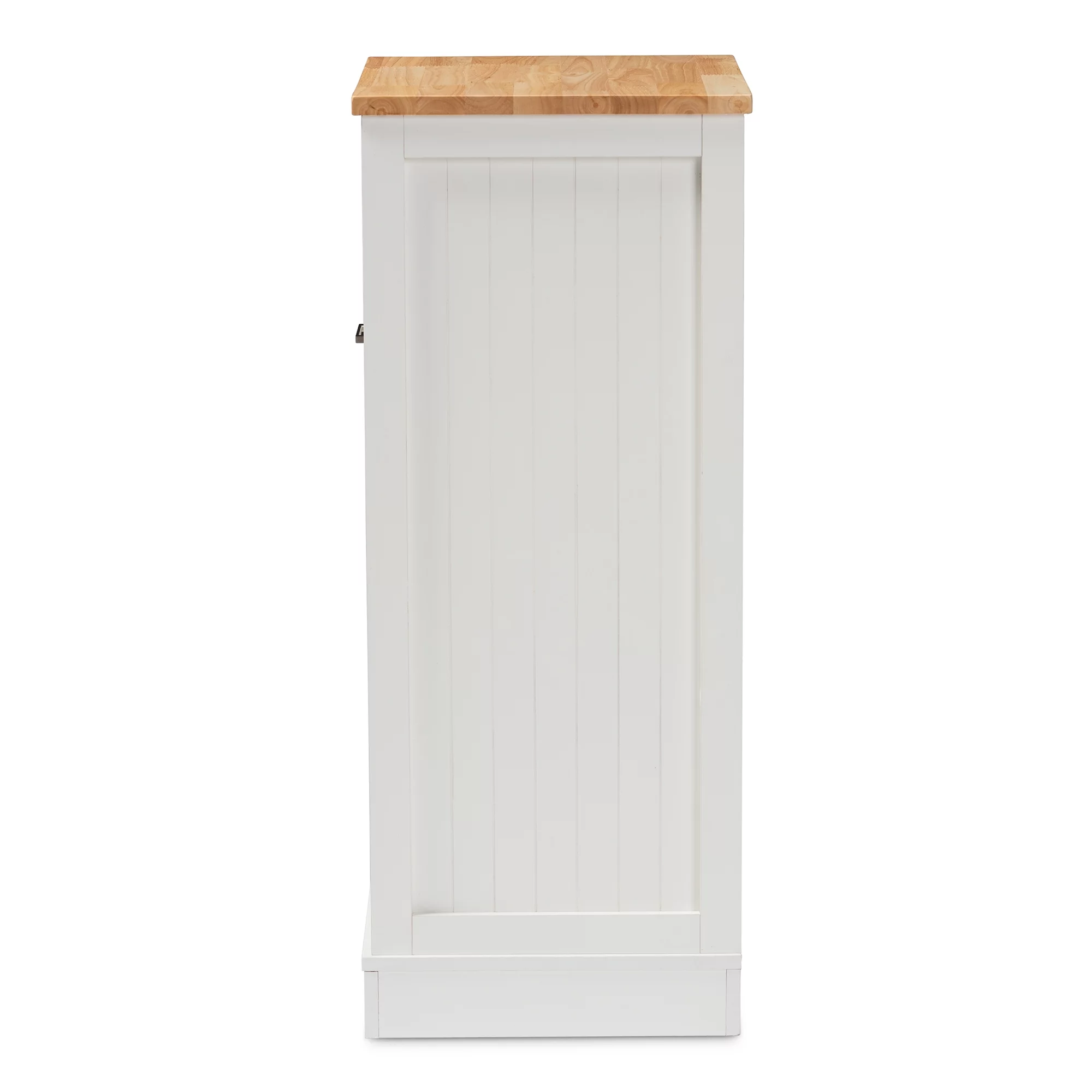 Baxton Studio Marcel Farmhouse and Coastal White and Oak Brown Finished Kitchen Cabinet